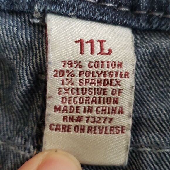 Mudd Blue Jeans Juniors 11 Long Flared Stretch Denim Low Rise Y2K Retro Boot Cut - Picture 4 of 7